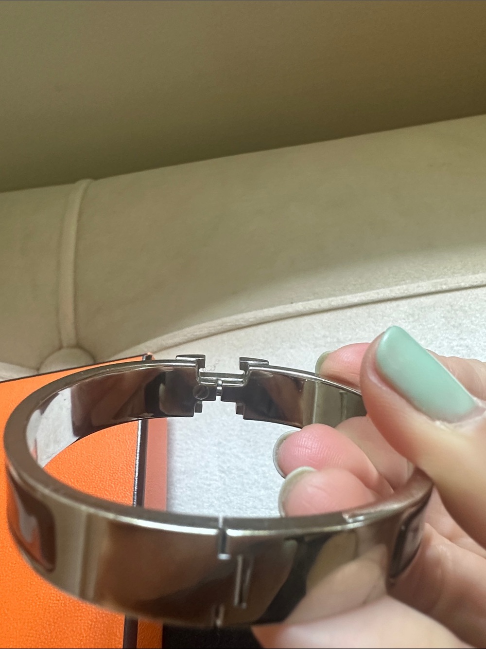 Hermes H Bracelet in Black and Silver, Authentic - Picture 2 of 5